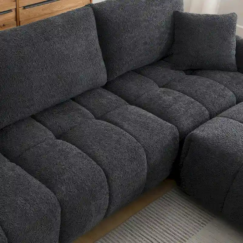 100 narożników z tkaniny boucle z ruchomą otomaną