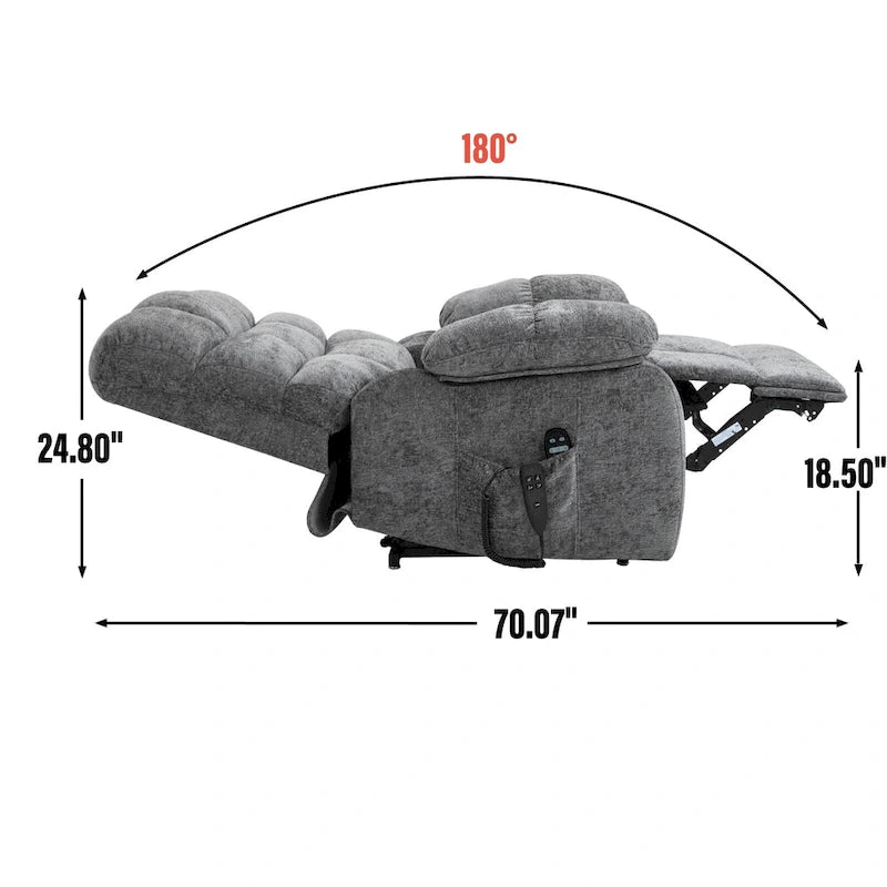 Fauteuil inclinable électrique double moteur avec massage et chaleur pour personnes âgées, grands fauteuils inclinables simples "Lazy Boy" avec télécommande
