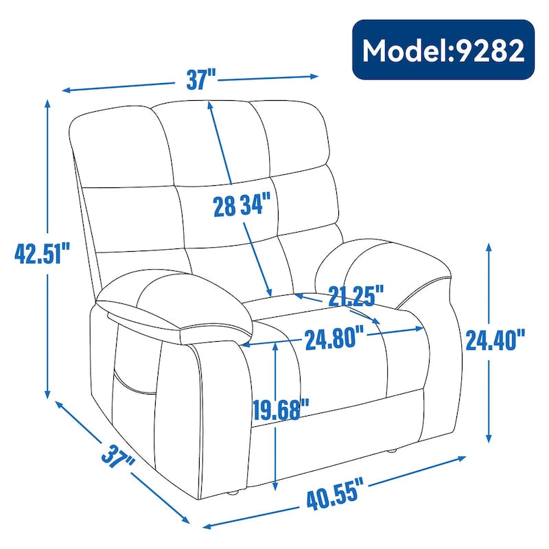 Fauteuil inclinable électrique double moteur avec massage et chaleur pour personnes âgées, grands fauteuils inclinables simples "Lazy Boy" avec télécommande