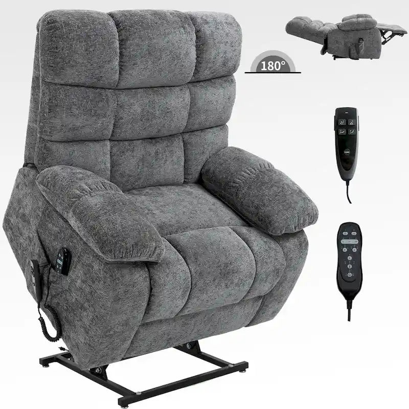 Fauteuil inclinable électrique double moteur avec massage et chaleur pour personnes âgées, grands fauteuils inclinables simples "Lazy Boy" avec télécommande