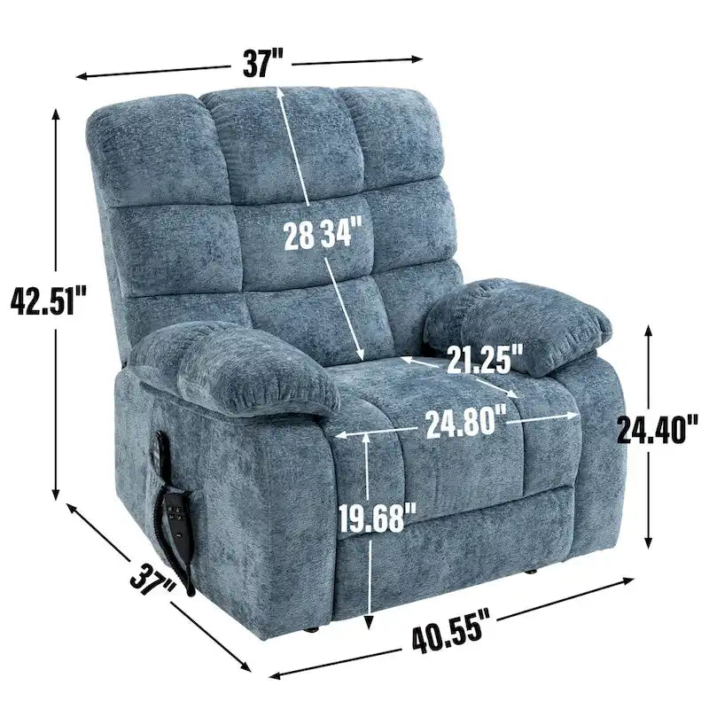 Fauteuil inclinable électrique double moteur avec massage et chaleur pour personnes âgées, grands fauteuils inclinables simples "Lazy Boy" avec télécommande