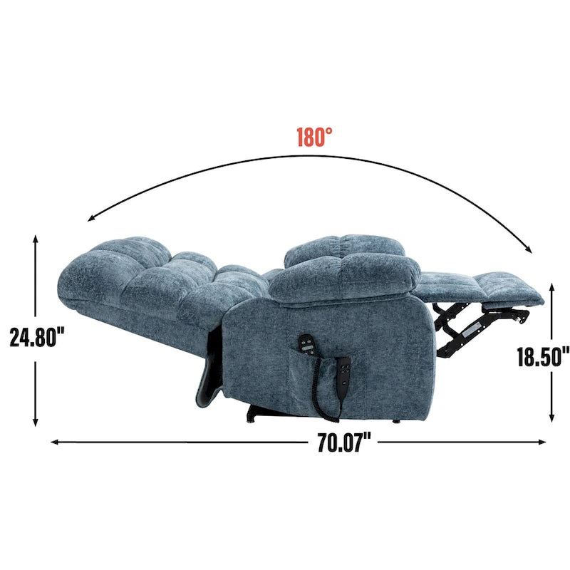 Fauteuil inclinable électrique double moteur avec massage et chaleur pour personnes âgées, grands fauteuils inclinables simples "Lazy Boy" avec télécommande