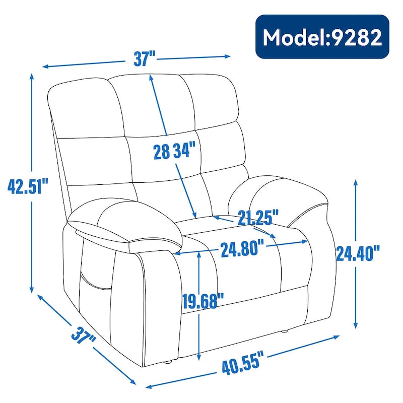 Fauteuil inclinable électrique double moteur avec massage et chaleur pour personnes âgées, grands fauteuils inclinables simples "Lazy Boy" avec télécommande