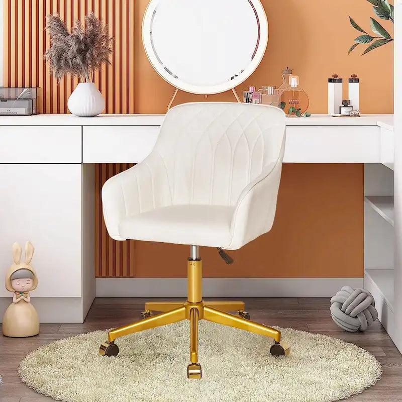 VECELO Chaises de bureau modernes réglables en hauteur, pivotantes à 360° avec base en métal