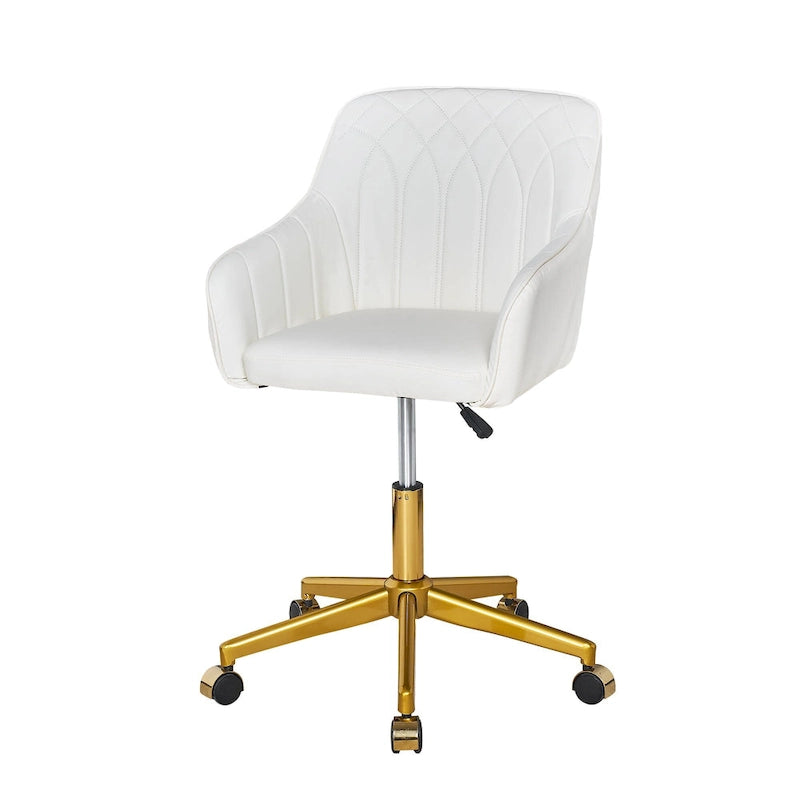 VECELO Chaises de bureau modernes réglables en hauteur, pivotantes à 360° avec base en métal