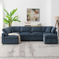 Modułowa sofa chmurowa w kształcie litery U z otomaną, rozkładana sofa z funkcją spania
