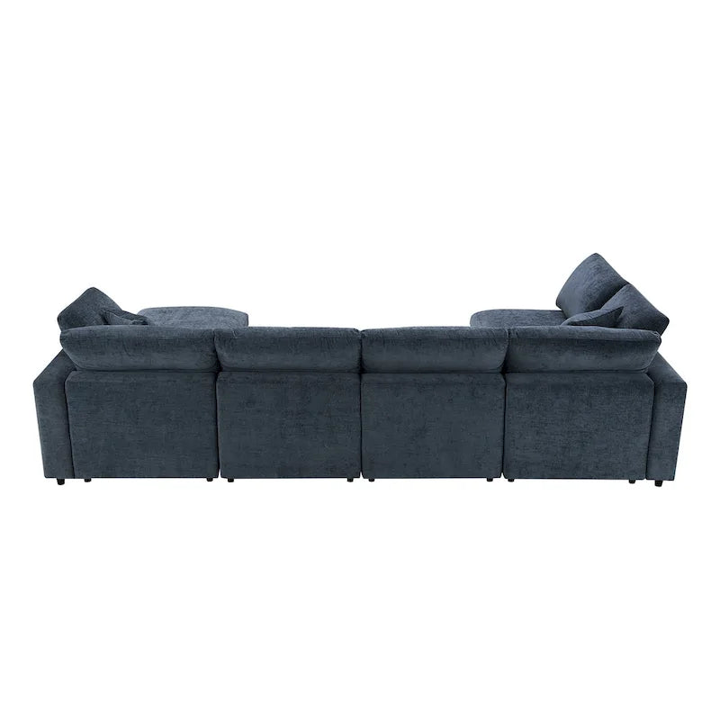 Modułowa sofa chmurowa w kształcie litery U z otomaną, rozkładana sofa z funkcją spania