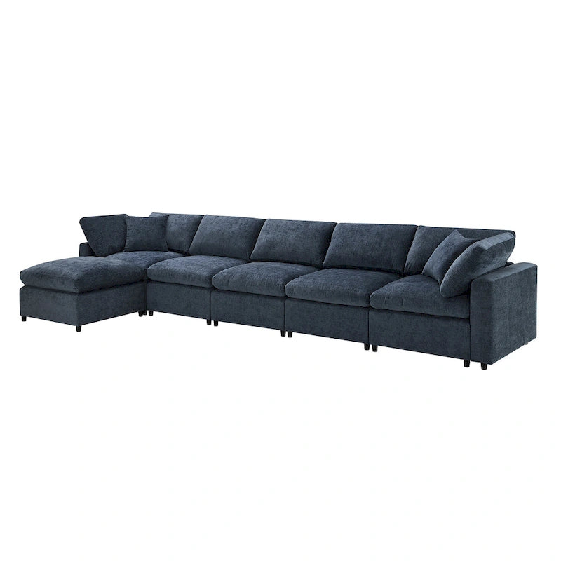 Modułowa sofa chmurowa w kształcie litery U z otomaną, rozkładana sofa z funkcją spania