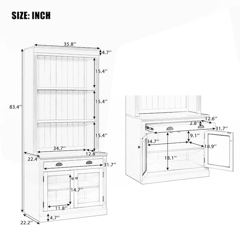 Bibliothèque haute polyvalente avec éclairage LED et plusieurs options de rangement pour la maison