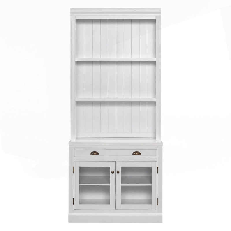 Bibliothèque haute polyvalente avec éclairage LED et plusieurs options de rangement pour la maison