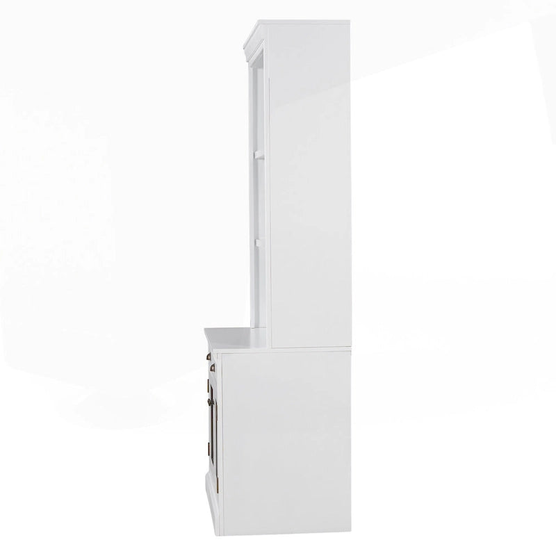 Bibliothèque haute polyvalente avec éclairage LED et plusieurs options de rangement pour la maison