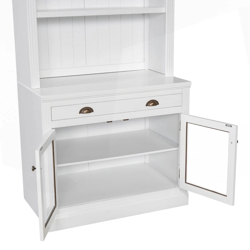 Bibliothèque haute polyvalente avec éclairage LED et plusieurs options de rangement pour la maison