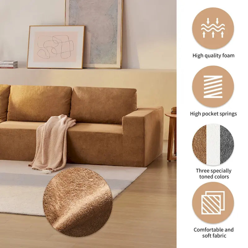 147 Sofa modułowa, narożnik w kształcie litery L z szerokim siedziskiem, dowolna konfiguracja