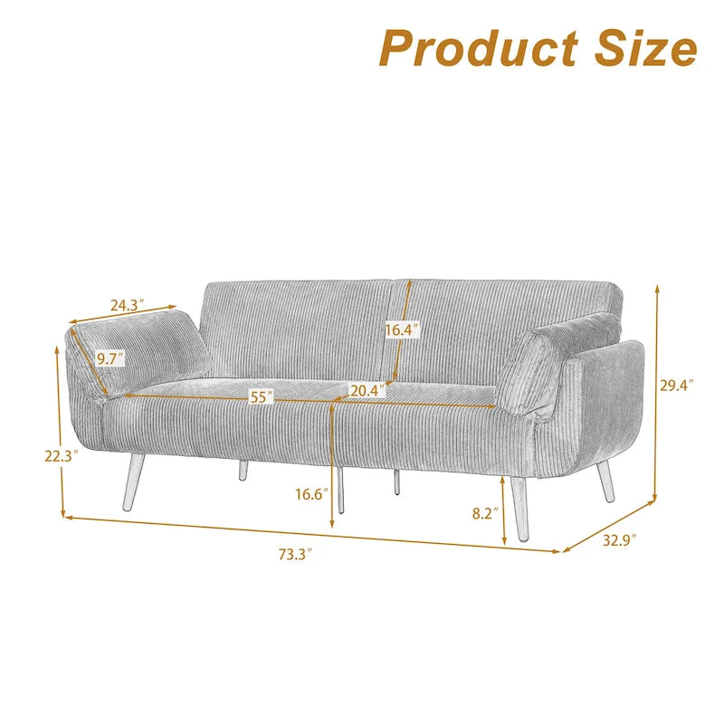 Rozkładana Sofa Futon Sofa Łóżko Fotel Relaksacyjny do Salonu