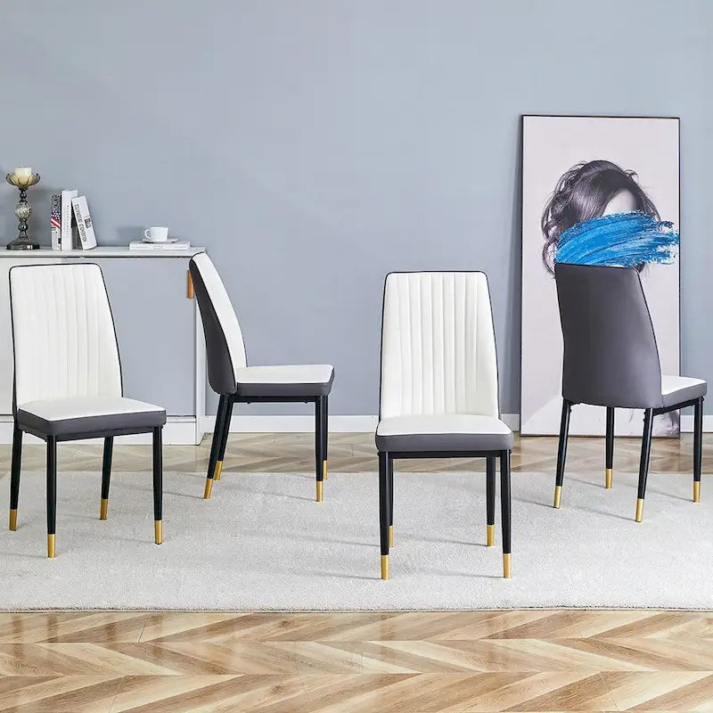 Ensemble de chaises de salle à manger hautes et élégantes pour différentes pièces, matériau en PU amélioré.