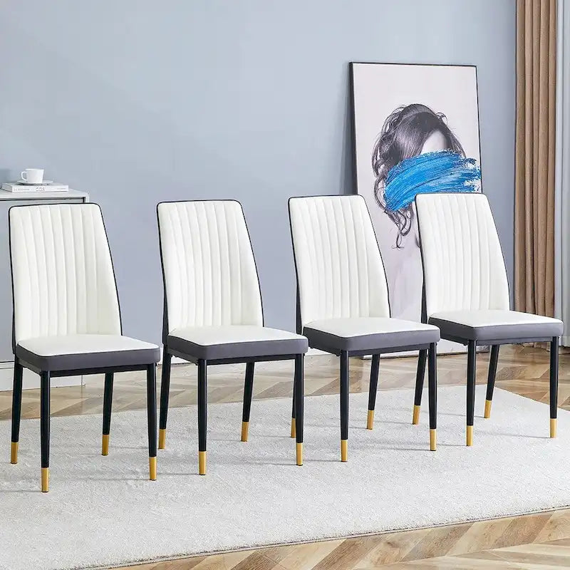 Ensemble de chaises de salle à manger hautes et élégantes pour différentes pièces, matériau en PU amélioré.
