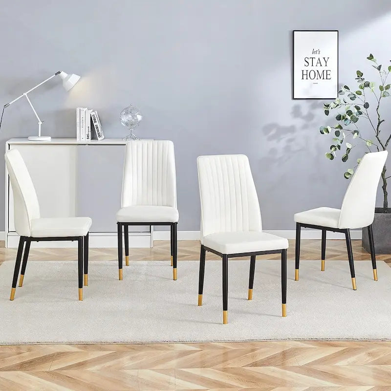 Ensemble de chaises de salle à manger hautes et élégantes pour différentes pièces, matériau en PU amélioré.