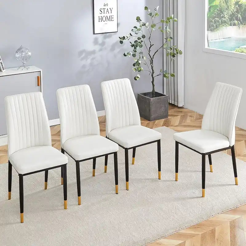 Ensemble de chaises de salle à manger hautes et élégantes pour différentes pièces, matériau en PU amélioré.
