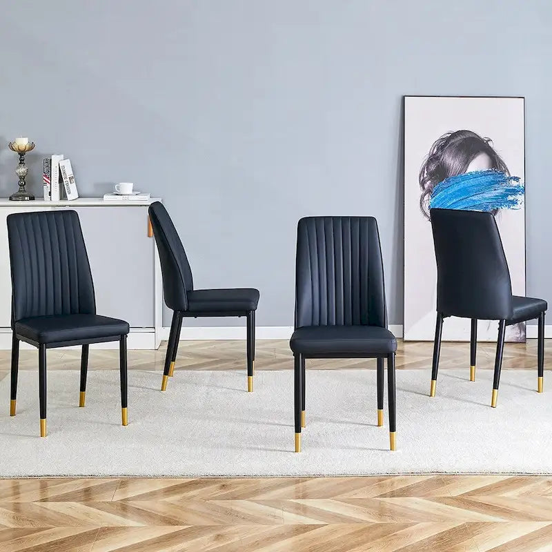 Ensemble de chaises de salle à manger hautes et élégantes pour différentes pièces, matériau en PU amélioré.
