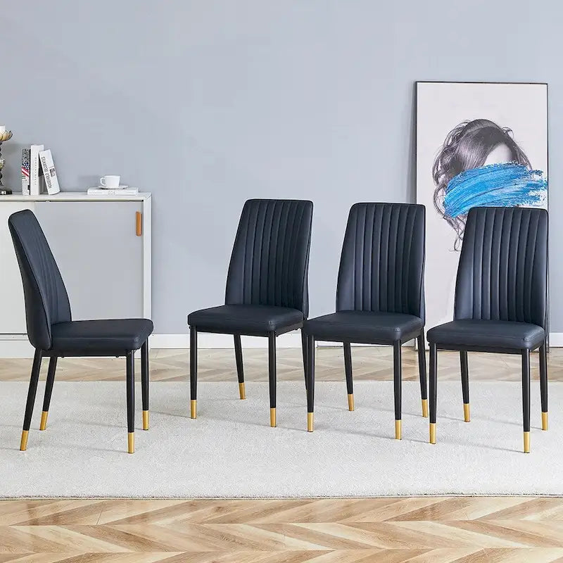 Ensemble de chaises de salle à manger hautes et élégantes pour différentes pièces, matériau en PU amélioré.