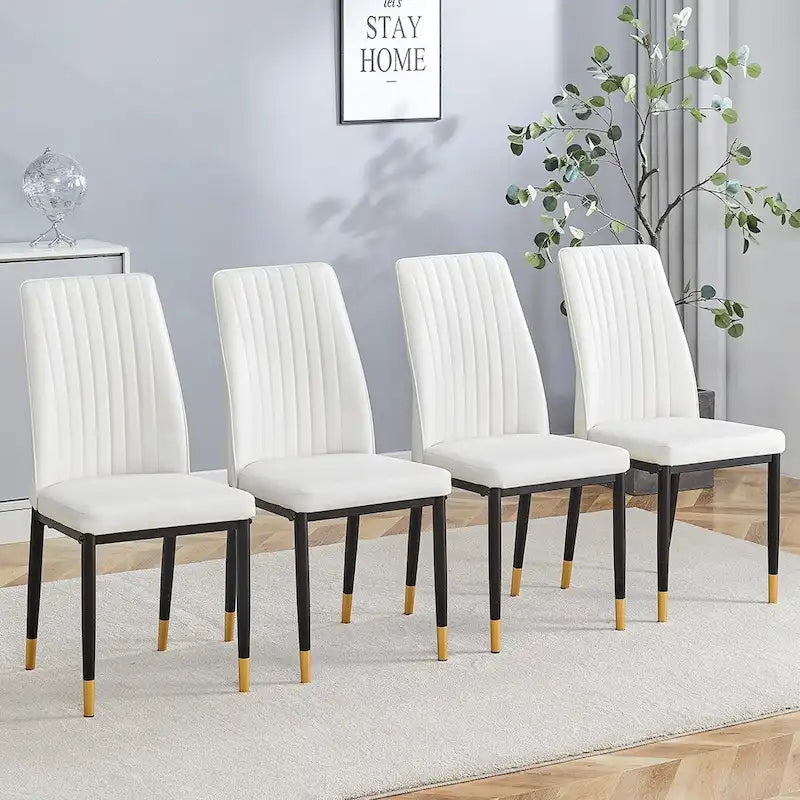 Ensemble de chaises de salle à manger hautes et élégantes pour différentes pièces, matériau en PU amélioré.