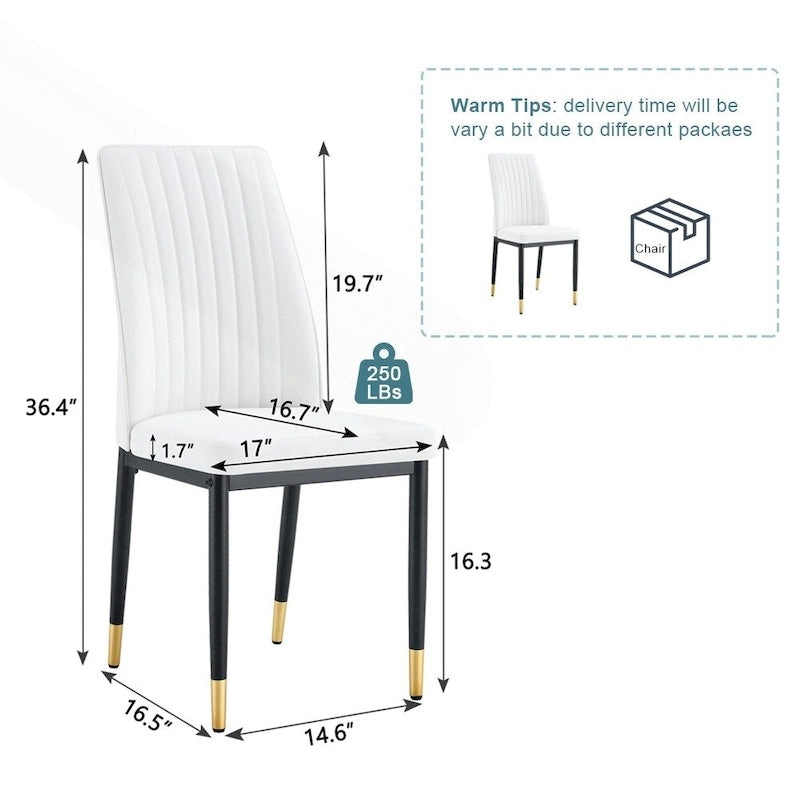 Ensemble de chaises de salle à manger hautes et élégantes pour différentes pièces, matériau en PU amélioré.