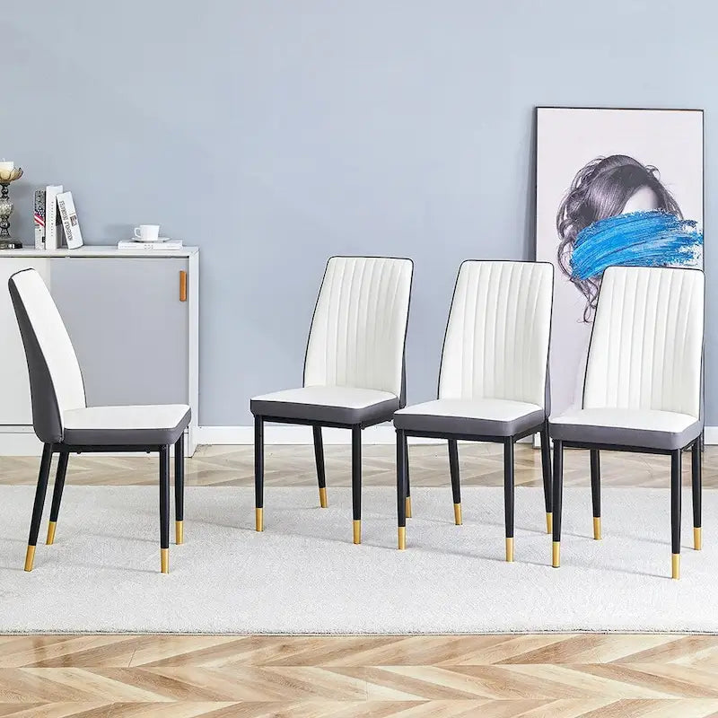 Ensemble de chaises de salle à manger hautes et élégantes pour différentes pièces, matériau en PU amélioré.