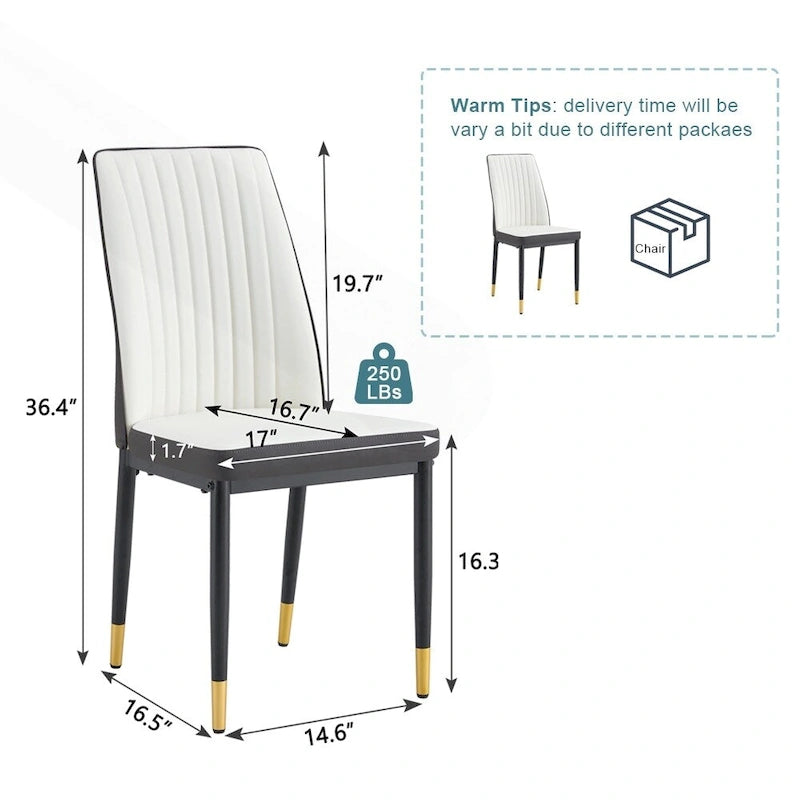 Ensemble de chaises de salle à manger hautes et élégantes pour différentes pièces, matériau en PU amélioré.