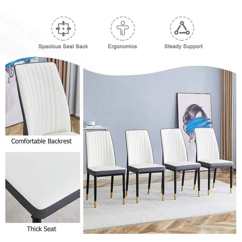 Ensemble de chaises de salle à manger hautes et élégantes pour différentes pièces, matériau en PU amélioré.
