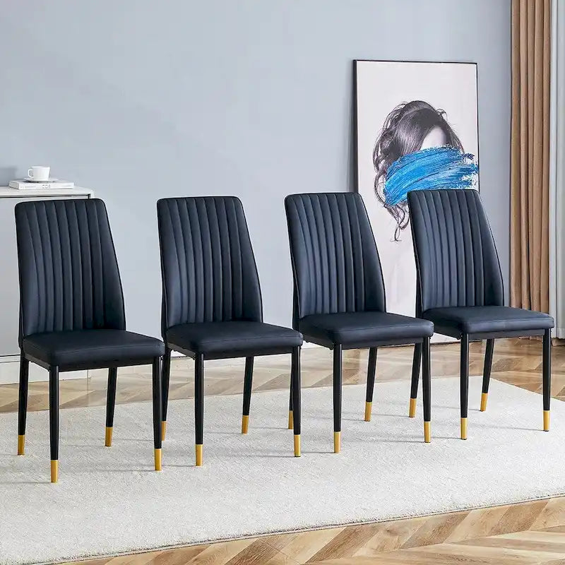 Ensemble de chaises de salle à manger hautes et élégantes pour différentes pièces, matériau en PU amélioré.