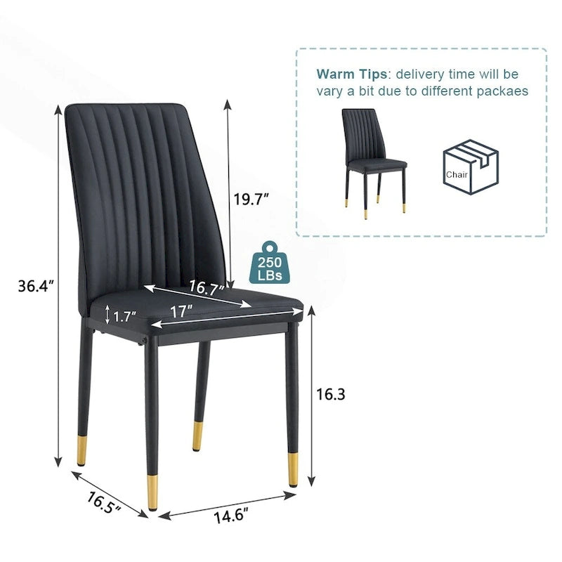 Ensemble de chaises de salle à manger hautes et élégantes pour différentes pièces, matériau en PU amélioré.