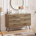 Meuble TV commode de style rustique 47,24 po avec 6 tiroirs de rangement profonds pour salon