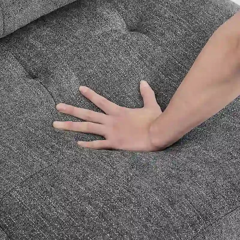 Szara sofa narożna 116-osobowa z 6 miejscami siedzącymi, krzesłami i schowkiem