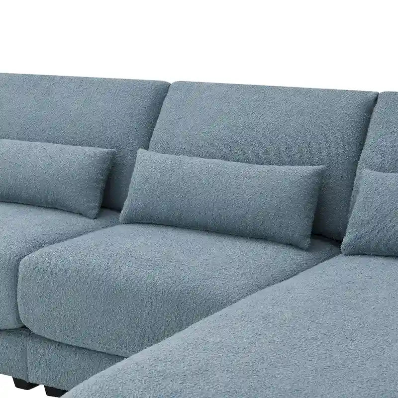 Narożnik 4-osobowy w kształcie litery L, niebieski, 120 L