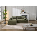 Zielona modułowa sofa narożna w kształcie litery L dla 4 osób z szezlongiem, nowoczesnym designem i wygodnymi poduszkami z pianki o wysokiej sprężystości, 98.4 L