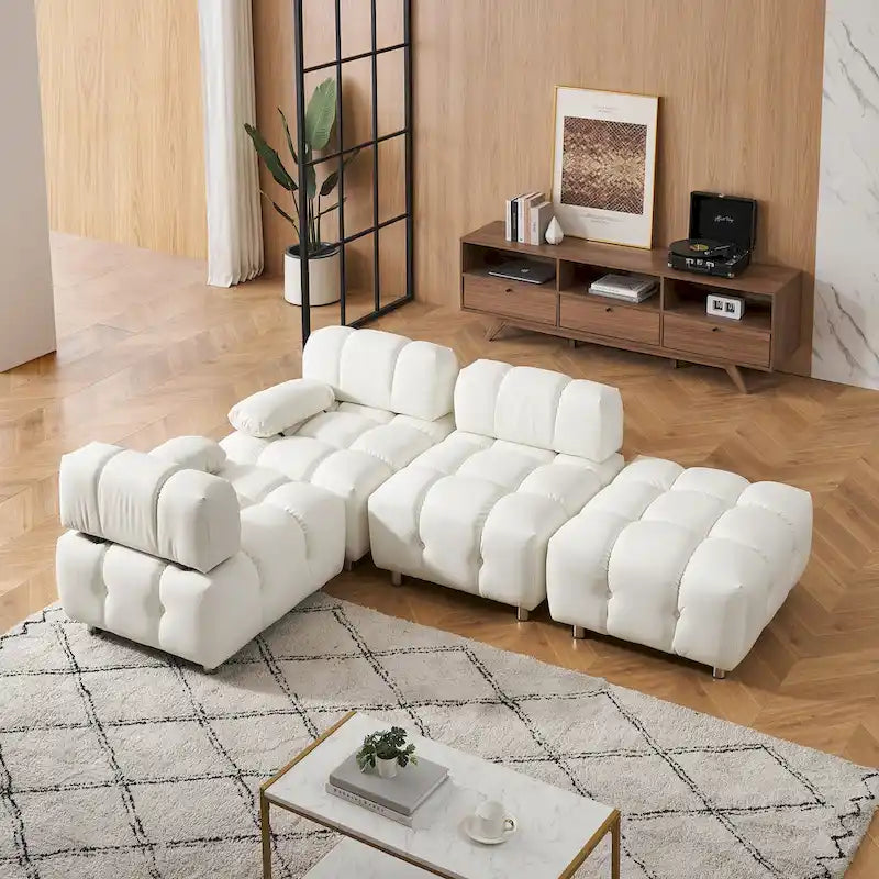 90,6 Składana trzyosobowa sofa z szezlongiem, wodoodporna, plamoodporna i odporna na zadrapania kotów