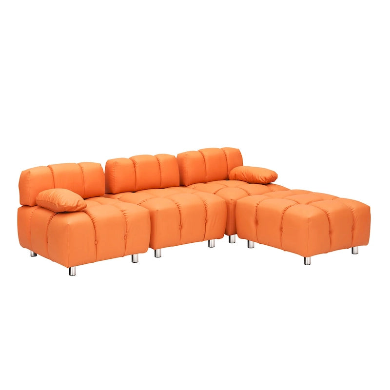 90,6 Składana trzyosobowa sofa z szezlongiem, wodoodporna, plamoodporna i odporna na zadrapania kotów