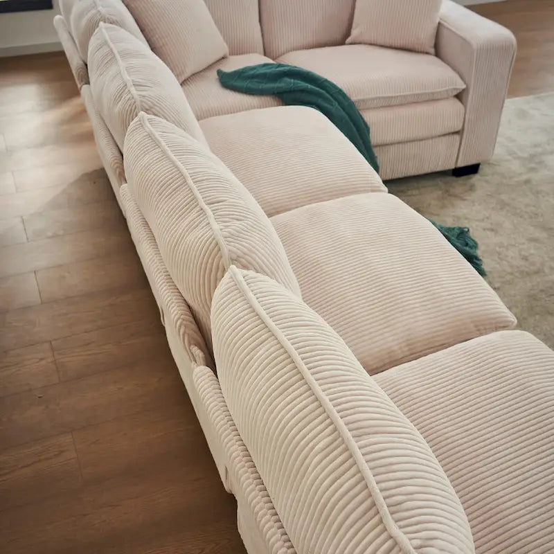 Biała 118,1 luksusowa sofa 6-osobowa w kształcie litery U