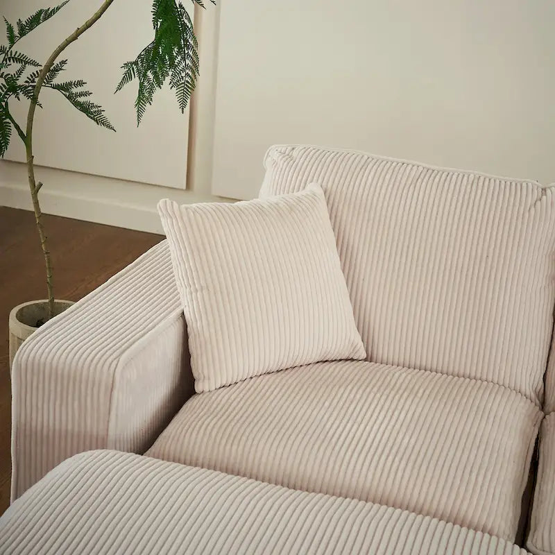 Biała 118,1 luksusowa sofa 6-osobowa w kształcie litery U
