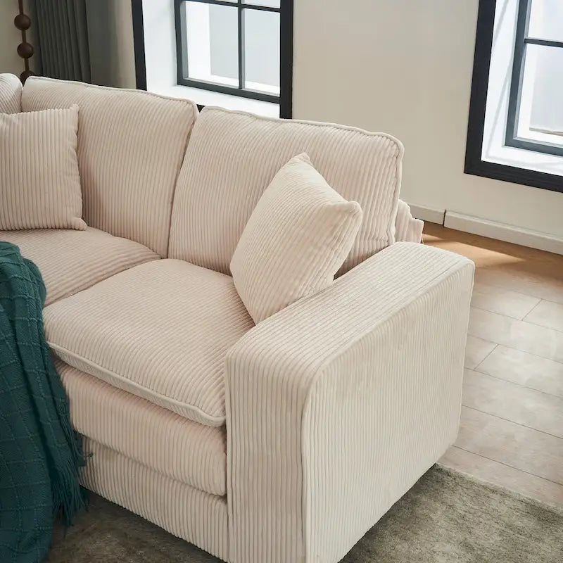Biała 118,1 luksusowa sofa 6-osobowa w kształcie litery U