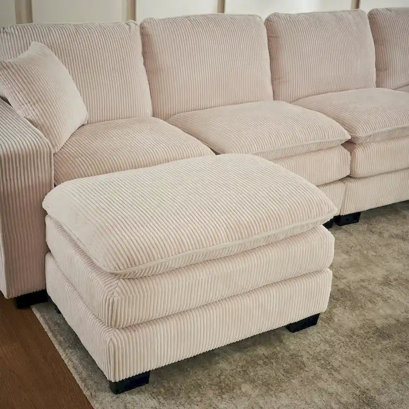 Biała 118,1 luksusowa sofa 6-osobowa w kształcie litery U