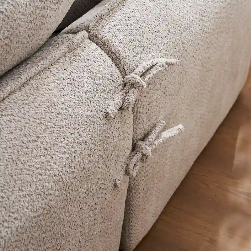 106,3 cala: Sofa narożna w kształcie litery „L” z 3 miejscami, szezlongiem i 4 poduszkami