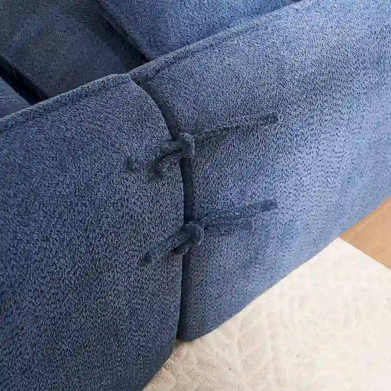 106,3 cala: Sofa narożna w kształcie litery „L” z 3 miejscami, szezlongiem i 4 poduszkami