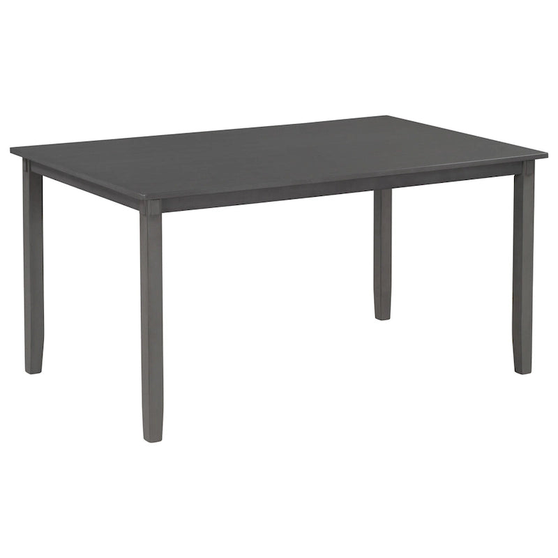 Ensemble de salle à manger traditionnel gris en bois 6 pièces avec 4 chaises rembourrées et un banc