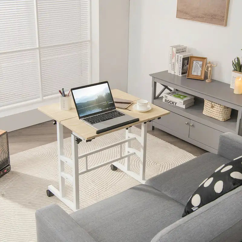 Gymax Bureau informatique mobile réglable inclinable
