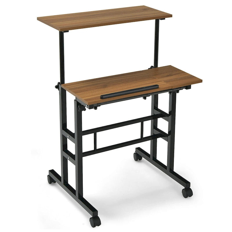 Gymax Bureau informatique mobile réglable inclinable