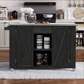 Îlot de cuisine d'extérieur 52.25 avec plateau en acier inoxydable, grand espace de rangement, porte-serviettes et porte-épices, et un décapsuleur