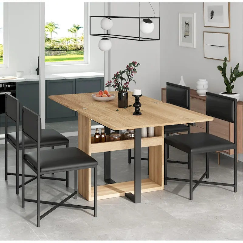 Ensemble table de salle à manger extensible pour 4Ensemble de salle à manger moderne et compact avec table pliante