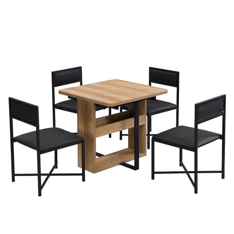 Ensemble table de salle à manger extensible pour 4Ensemble de salle à manger moderne et compact avec table pliante