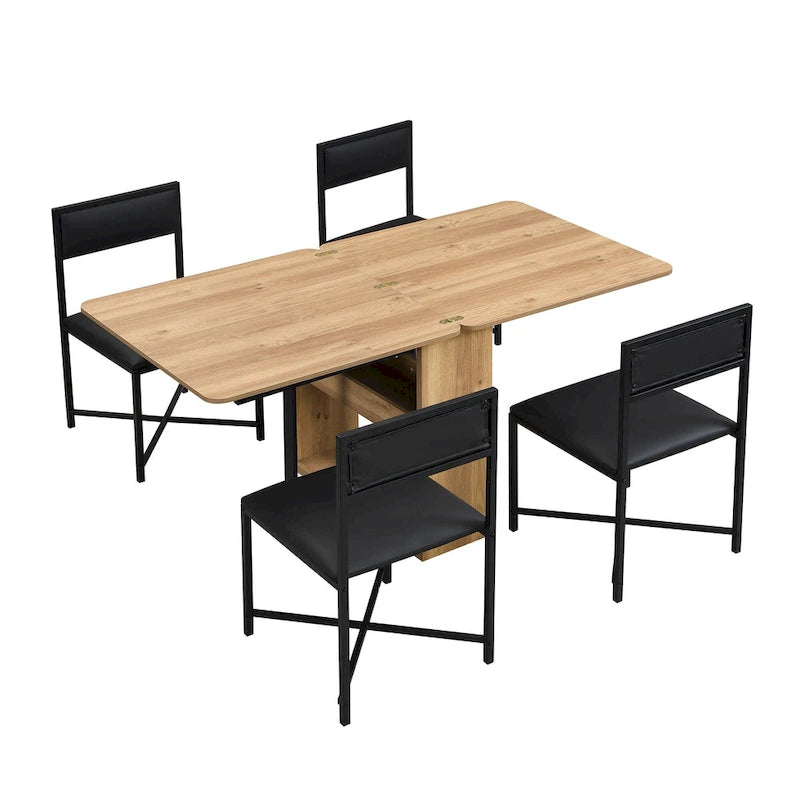 Ensemble table de salle à manger extensible pour 4Ensemble de salle à manger moderne et compact avec table pliante